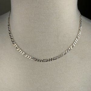 NEW 11 grams 18" 4mm Italian Figaro Chain Necklace in Sterling Silver
